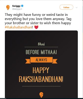 Swiggy Raksha Bandhan Post