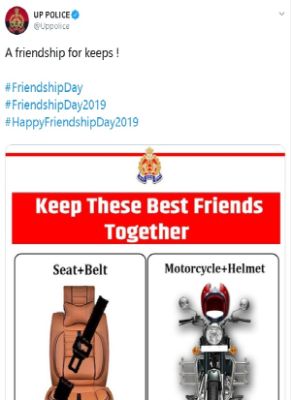 UPpolice friendship day post 2019