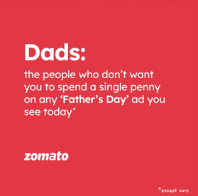 Zomato Father’s Day post