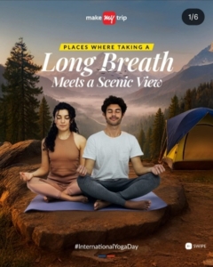 MakeMyTrip yoga day post