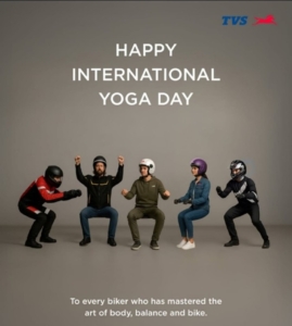 TVS motors yoga day post