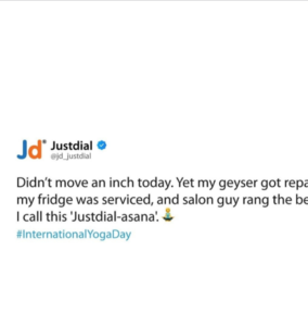 justdial yoga day post