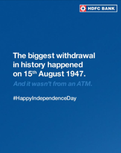 HDFC Bank Independence Day post on social media